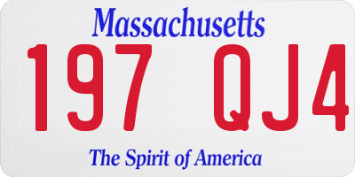 MA license plate 197QJ4