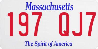 MA license plate 197QJ7