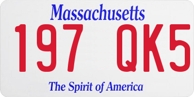 MA license plate 197QK5