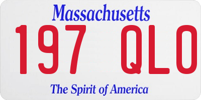 MA license plate 197QL0