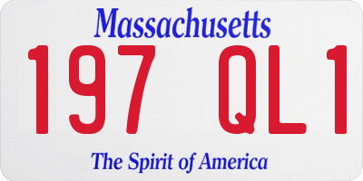MA license plate 197QL1