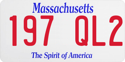 MA license plate 197QL2