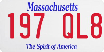 MA license plate 197QL8