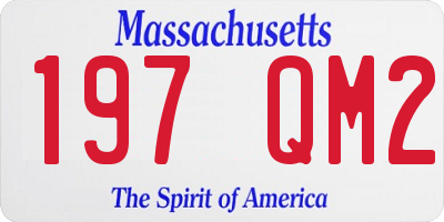 MA license plate 197QM2