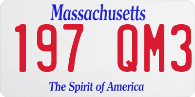 MA license plate 197QM3
