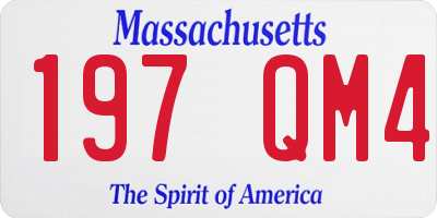 MA license plate 197QM4