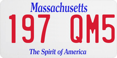 MA license plate 197QM5