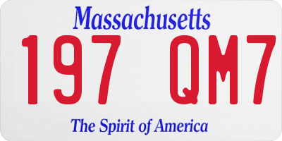 MA license plate 197QM7