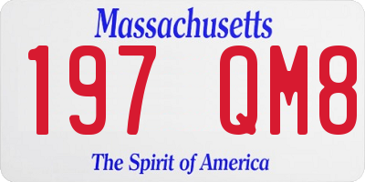 MA license plate 197QM8