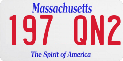 MA license plate 197QN2