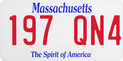 MA license plate 197QN4