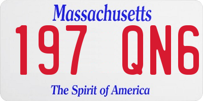 MA license plate 197QN6