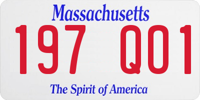 MA license plate 197QO1
