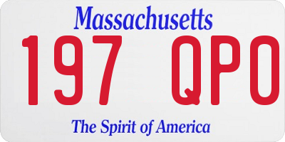 MA license plate 197QP0