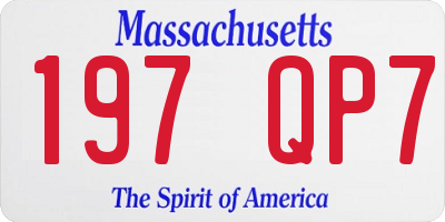 MA license plate 197QP7
