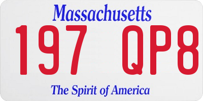MA license plate 197QP8