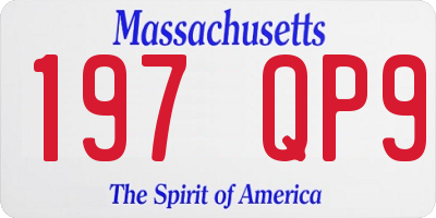 MA license plate 197QP9