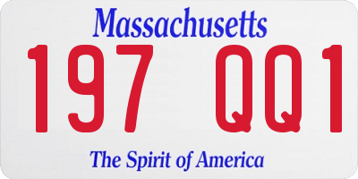 MA license plate 197QQ1