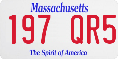 MA license plate 197QR5