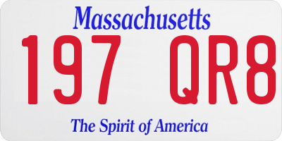 MA license plate 197QR8