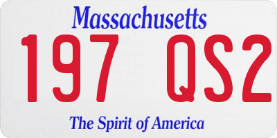 MA license plate 197QS2