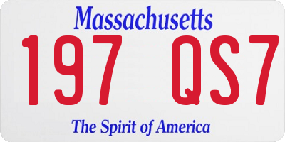 MA license plate 197QS7