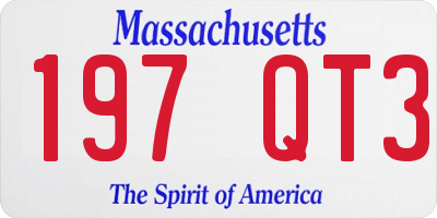 MA license plate 197QT3