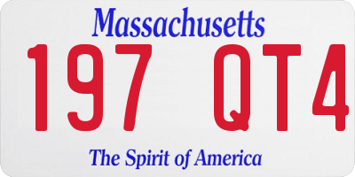 MA license plate 197QT4