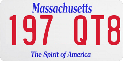 MA license plate 197QT8
