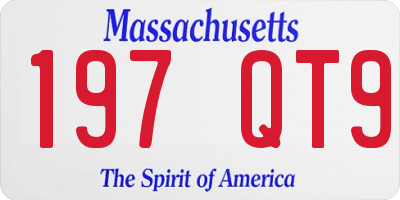 MA license plate 197QT9