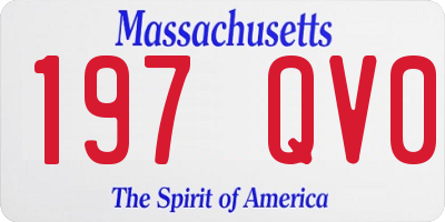 MA license plate 197QV0