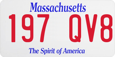 MA license plate 197QV8