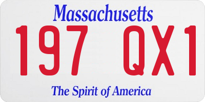 MA license plate 197QX1