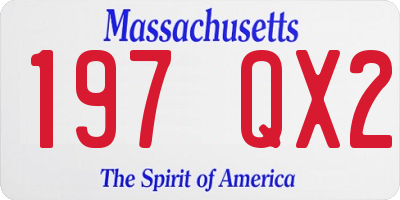 MA license plate 197QX2