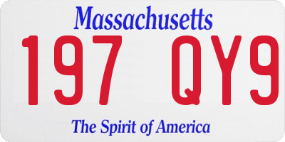 MA license plate 197QY9