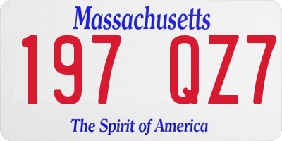 MA license plate 197QZ7