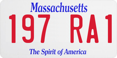MA license plate 197RA1