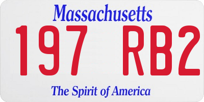 MA license plate 197RB2