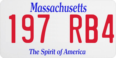 MA license plate 197RB4