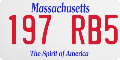 MA license plate 197RB5