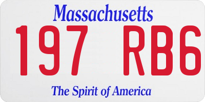 MA license plate 197RB6