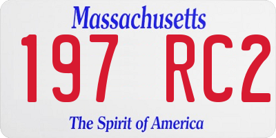 MA license plate 197RC2