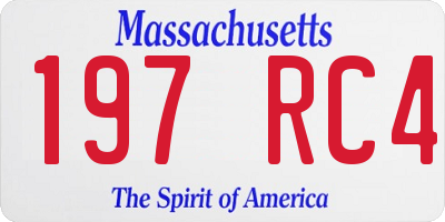MA license plate 197RC4