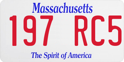 MA license plate 197RC5