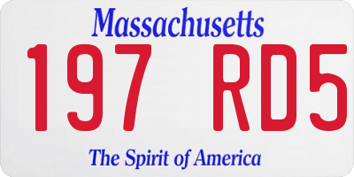 MA license plate 197RD5