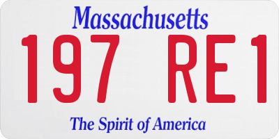 MA license plate 197RE1