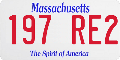 MA license plate 197RE2