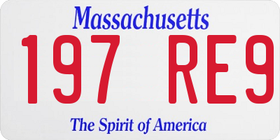 MA license plate 197RE9