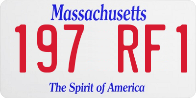 MA license plate 197RF1