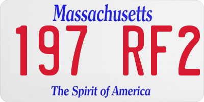 MA license plate 197RF2
